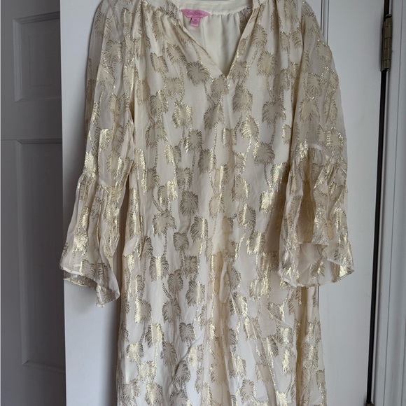 Lilly Pulitzer Gold Palm Tree Dress Size XS - Picture 3 of 4